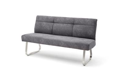 Esszimmerbank TALENA Sitzbank Flachrohr Büffellederoptik anthrazit