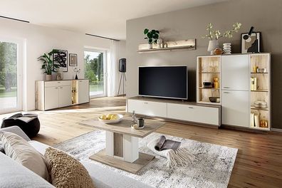 Santerno Wohnkombination 2 287x180x50 cm Soft white Melamin