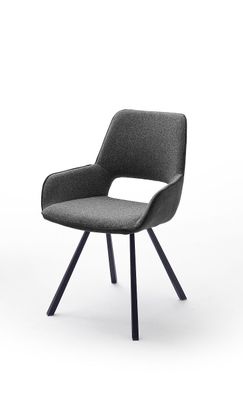 Esszimmerstühle Stuhl PARANA 2 4-Fuß drehbar Feingewebe Charcoal