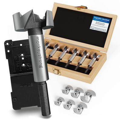 monkeystrong Forstnerbohrer Set mit Tiefenstopp 15-35 mm 6-tlg