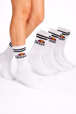 Ellesse Vulloni Socken 3er Pack Unisex Weiß Freizeit Sportsocken Baumwolle Casual