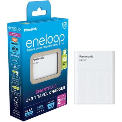 eneloop Schnellladegerät für AA/AAA Akkus inkl. 4 Eneloop Akkus