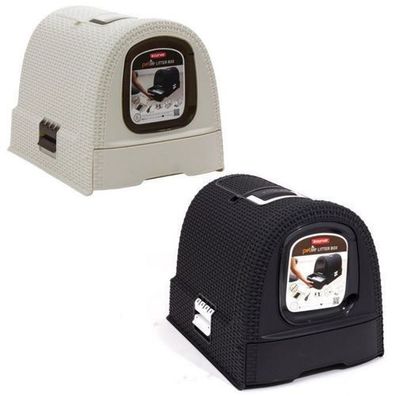 Katzen Toilette Haubentoilette Katzenklo Rattan Katzentoilette 2 Farben Curver