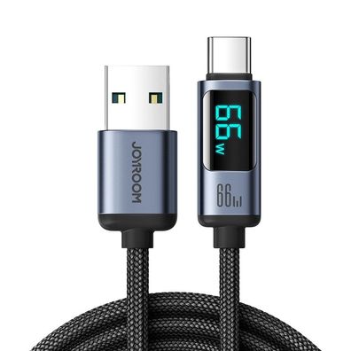 Schnellladekabel USB C - USB A Kabel 66W 1,2m mit LED-Anzeige Joyroom S-AC066A16
