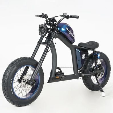 Mangosteen FT02 E-Bike Chopper 48V 22.5Ah - Retro Style für Damen & Herren