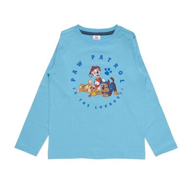 Paw Patrol Kinder Shirt langarm blau Baumwollshirt für Alltag und Freizeit