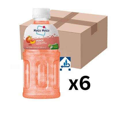 6er-Pack Mogu Mogu Pfirsich Getränk mit Nata de Coco 320ml (inkl. 1,50€ EINWEG-Pfand)