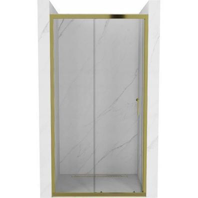 Mexen Apia ausziehbare Duschtür 125 cm, Transparent, Gold - 845-125-000-50-00