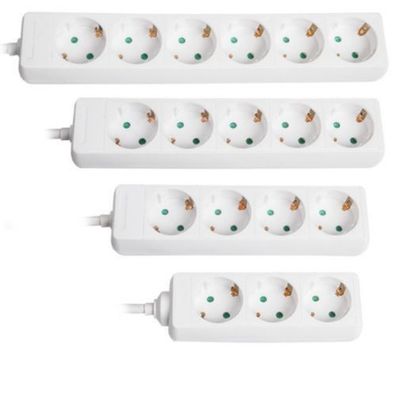 Steckdosenleiste Verlängerungskabel 1.5/3/5m 6/5/4/3-Fach Steckdose Kinderschutz