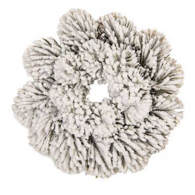 Clayre & Eef Weihnachtskranz Ø 26 cm Grün Weiß Kunststoff (Gr. Ø 26x6 cm)