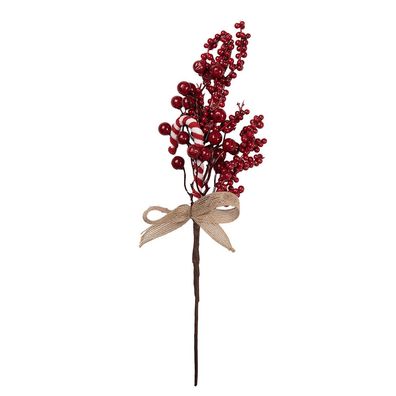 Clayre & Eef Weihnachtsdekoration 10x4x38 cm Rot Kunststoff (Gr. 10x4x38 cm)