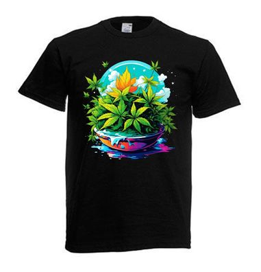 Tshirt Unisex Cooler Druck Weed Psychedelic (Größe & Farbe auswählen) TSFBW437