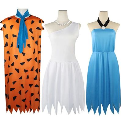 Flintstones Cosplay Kostém Set Fred Wilma Barney Halloween Outfit