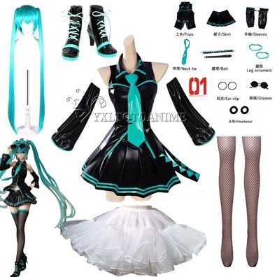 Miku Cosplay Kostém Anime Kleid Set Halloween Outfit