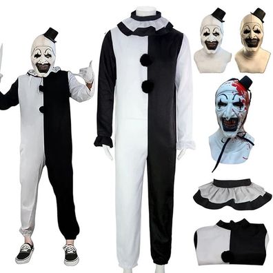 Art Clown Cosplay Kostém Jumpsuit Outfit Halloween Karneval
