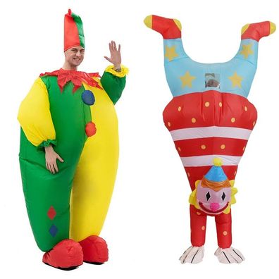 Clown Cosplay Kostüm Damen Herren Jumpsuit Halloween Karneval Outfit Set