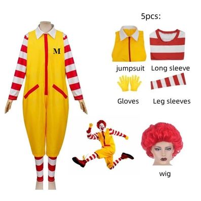 Clown Jumpsuit Kostém Cosplay Outfit Halloween Karneval Set Uniform Kinder