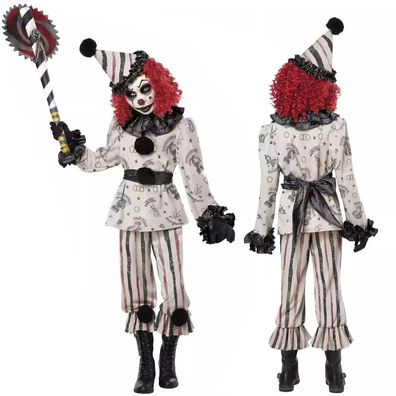 Horror Clown Cosplay Kostüm Damen Kleid Halloween Karneval Outfit