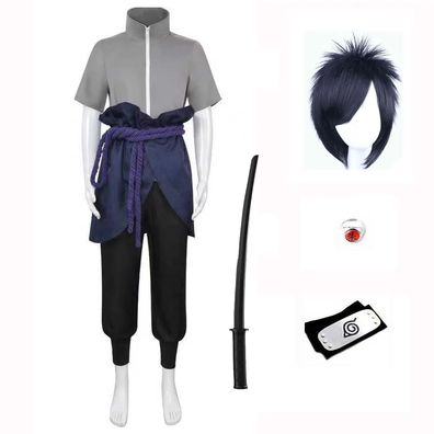 Uchiha Sasuke Cosplay Kostém Outfit Set Halloween Karneval Anime