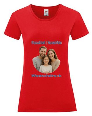 Damen Tshirt mit Wunschdruck Rot