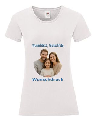 Damen Tshirt mit Wunschdruck Weiß