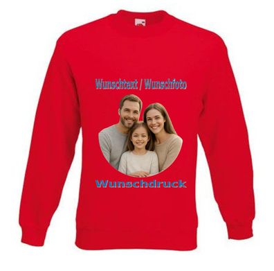 Unisex Pullover mit Wunschdruck Rot