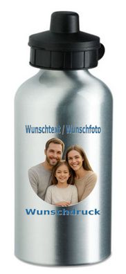 Aluminium Thermoflasche mit Wunschdruck 500ml Silber