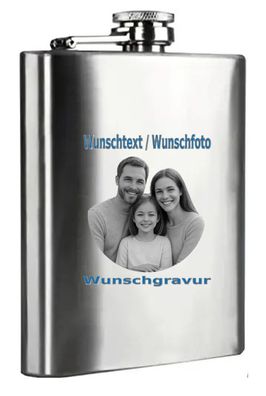 Flachmann mit Wunschgravur Silver