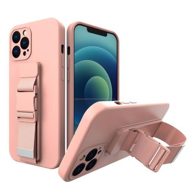 Samsung Galaxy S21+ 5G Hülle - Geleehülle mit Kordel und Kettentasche in Rosa