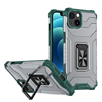 Kristallklarer Ring-Panzerhülle mit magnetischer Halterung für iPhone 13 Mini -
