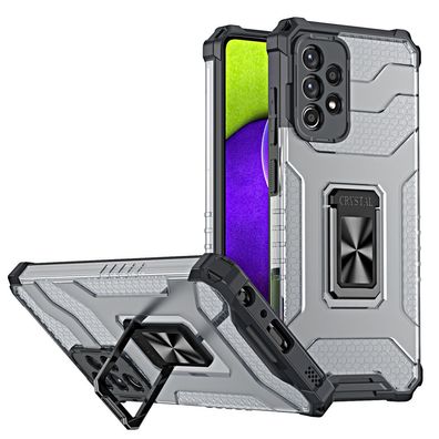 Samsung Galaxy A72 4G Hybrid-Crystal-Schutzhülle mit Magnetischer Halterung, Sch