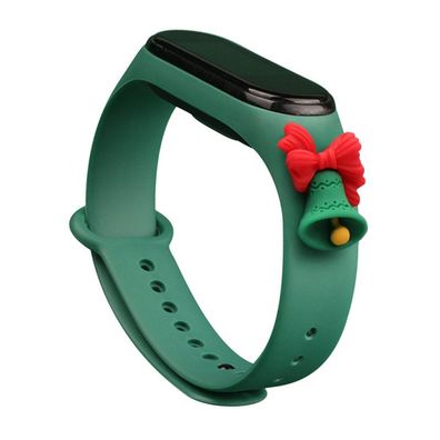 Weihnachtliches Silikonarmband für Xiaomi Mi Band 4 / Mi Band 3 - Dunkelgrün (Gl
