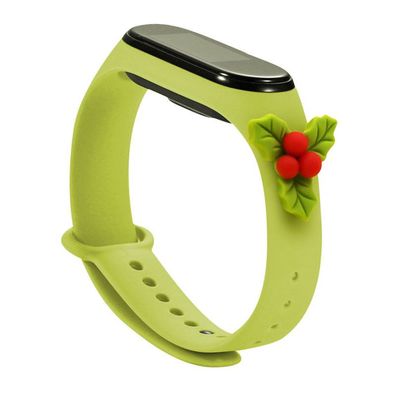 Weihnachtsarmband für Xiaomi Mi Band 6/5 - Silikonarmband in Mistelgrün