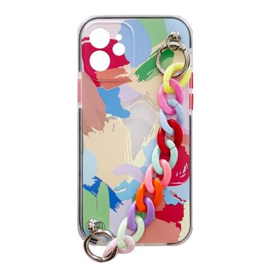 iPhone 13 mini Elastisches Silikon Case mit Multicolor Kettenschmuck