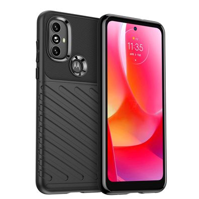 Schwarze Thunder Case Panzer-Schutzhülle für Motorola Moto G Power 2022
