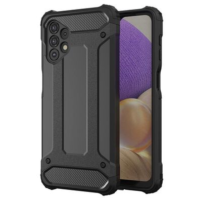 Robuste Hybrid Schutz Hülle für Samsung Galaxy A73 in Schwarz