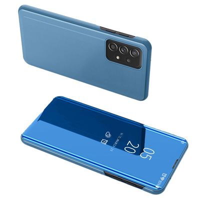 Samsung Galaxy A73 Klapphülle in Blau - Clear View Case für optimalen Schutz