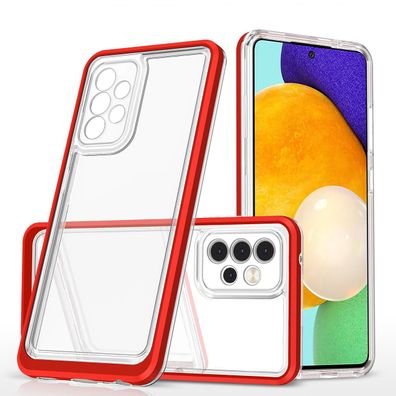 Klares 3in1 Case für Samsung Galaxy A13 5G - Rot umrandetes Gel-Cover