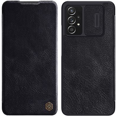 Nillkin Qin Leder Klapphülle für Samsung Galaxy A73 - Schwarz
