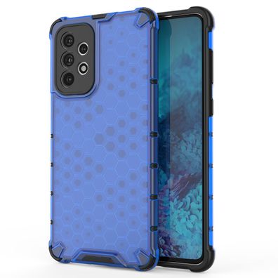 Samsung Galaxy A73 Schutzetui Blue: Honeycomb-Panzerhülle mit Gelrahmen