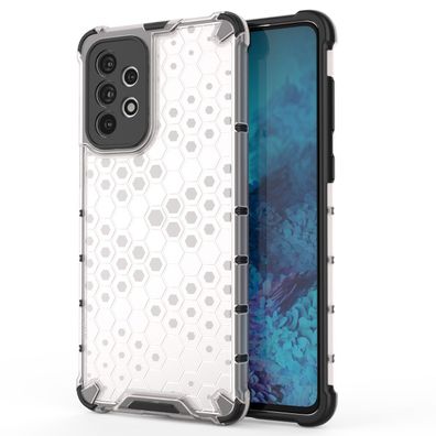 Robustes Honeycomb Etui mit Gelrahmen für Samsung Galaxy A73 - Transparentes Des