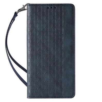 iPhone 12 Pro Magnetische Schutzhülle Blau: Portemonnaie-Design mit Mini-Tragesc