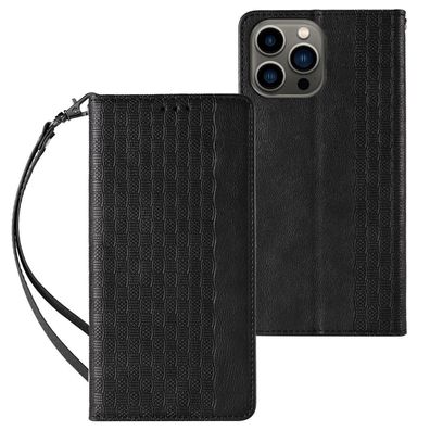 Magnetische Hülle mit Wallet-Funktion für iPhone 13 Pro Max - Schwarzes Etui mit