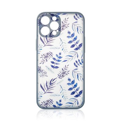 iPhone 12 Pro Max Hülle im Blumen-Design Dunkelblau