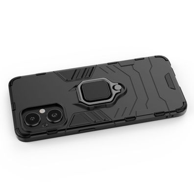 Hybride Panzerhülle mit Magnetischem Halter für OnePlus Nord N20 5G in Schwarz