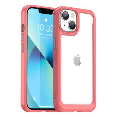 iPhone 14 Hülle: Rotes Hartschalen-Case mit Gelrahmen - Robuste Schutzhülle für