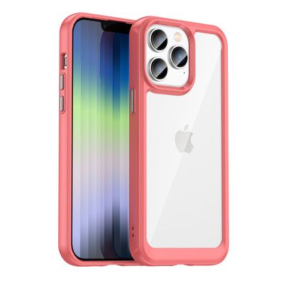 Harte Schutzhülle für iPhone 14 Pro mit rotem Gelrahmen - Stil & Schutz aus eine