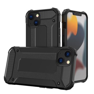 Stoßfestes Hybrid-Armor-Case für iPhone 14 Plus in Schwarz