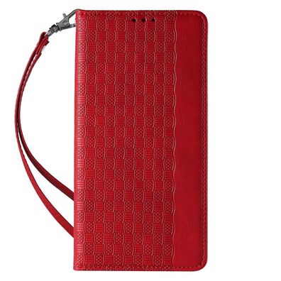 Magnetische Schutzhülle für iPhone 14 Pro - Rotes Etui mit Klappdeckel, Portemon