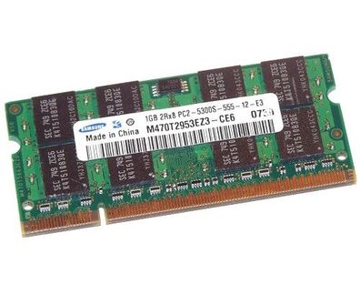 Samsung 1GB Notebook-Speicher M470T2953EZ3-CE6 PC2-5300S DDR2 RAM Artbeitsspeicher